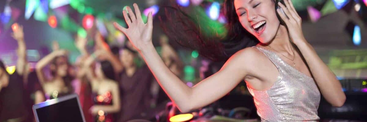 Chinese DJ in nightclub